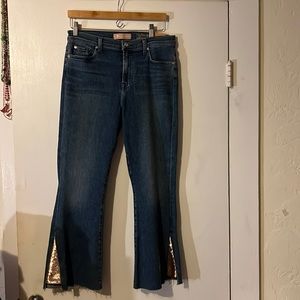 NWT 7 for All Mankind high waist slim kick sequin flare jeans size 30